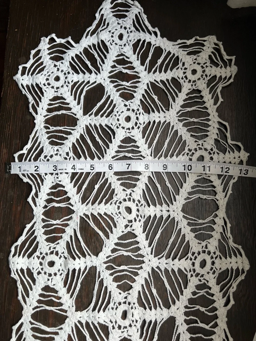 Handmade White Crochet Lace Panel